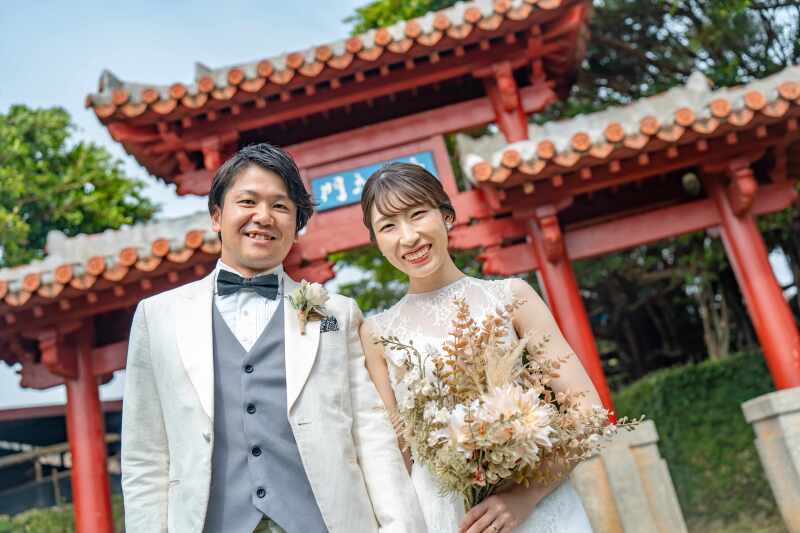 琉球の街並みで!