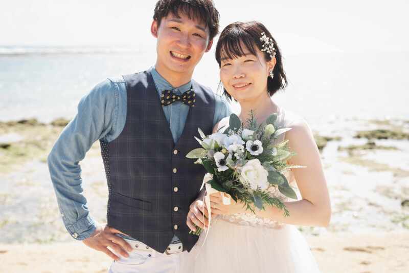 夏のキラキラのビーチで撮影しました