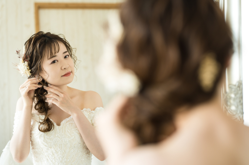 広々としたブライズルームで