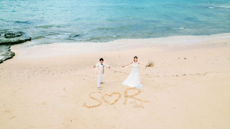 砂文字をドローンで