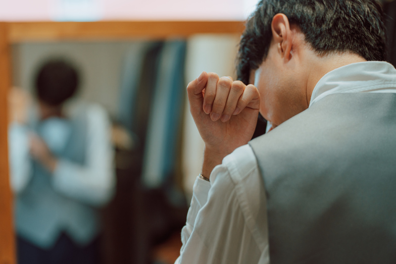 新郎様のお支度シーン