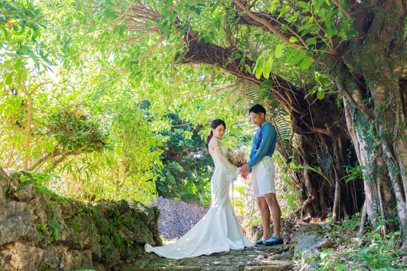 緑に囲まれるガーデン撮影