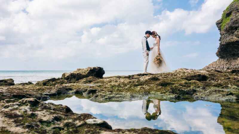 タイドプールに映るおふたり