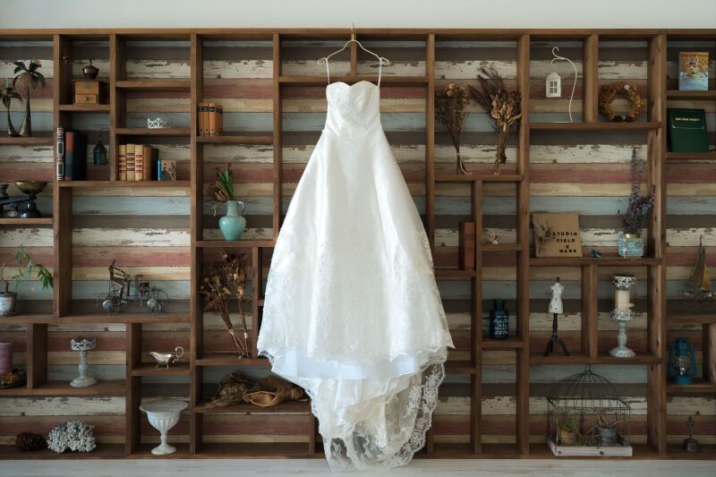 選ばれたのはAラインのボリューム感のあるドレス