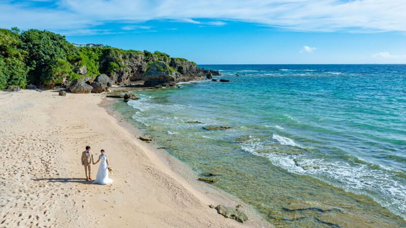 透き通った青い海＋沖縄の夕日を思い出に♪