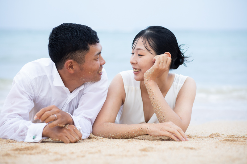 白い砂浜、青い空、青い海、心地いい風。
