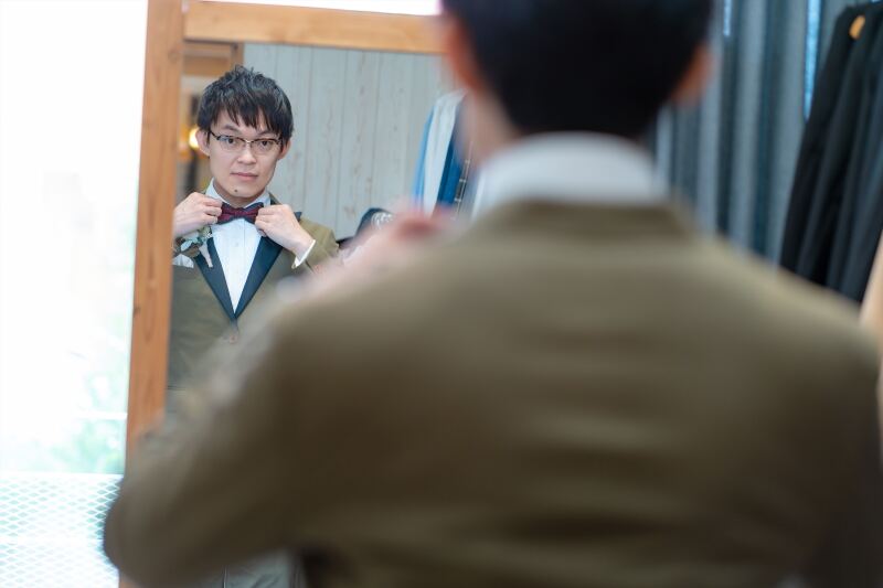 新郎様のお支度ショットも