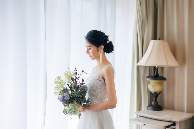 可愛いブライズルームからスタート