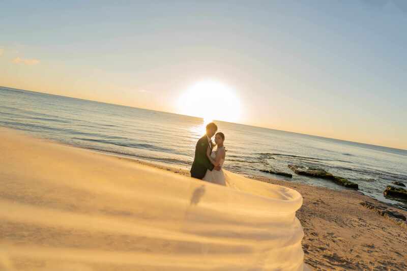 夕日越しのベール