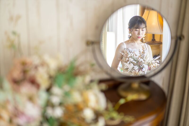 鏡の中の新婦様