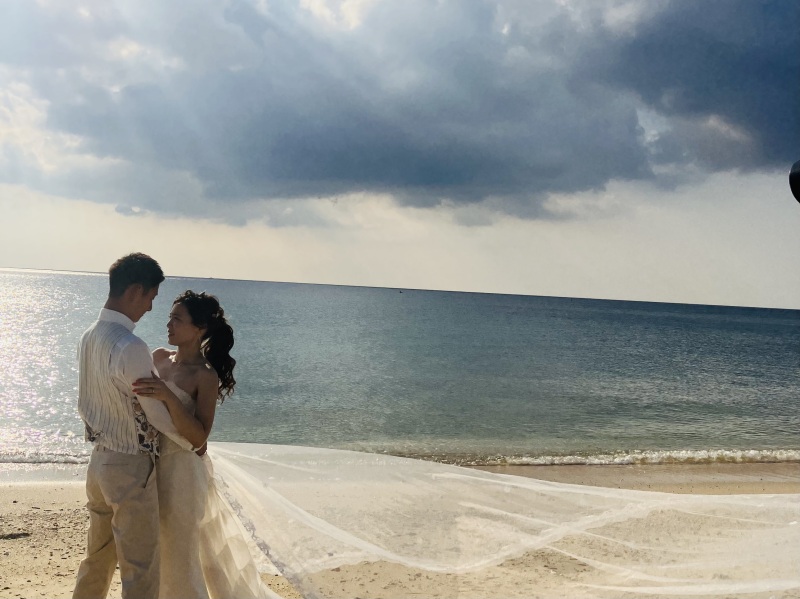 チャペル撮影のあとはビーチ撮影へ出発！