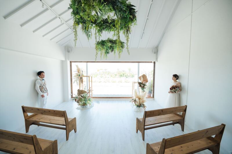 サロン内にあるチャペル 「Nature」で撮影