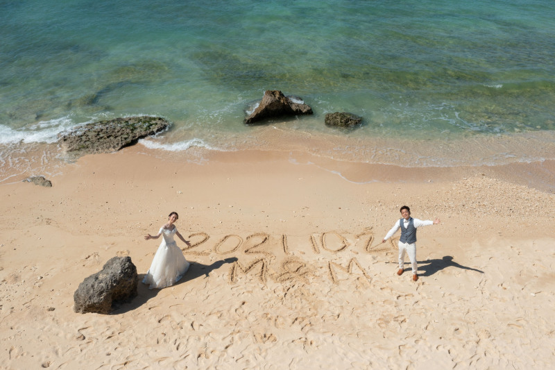 ラストカットは砂浜アートで♪