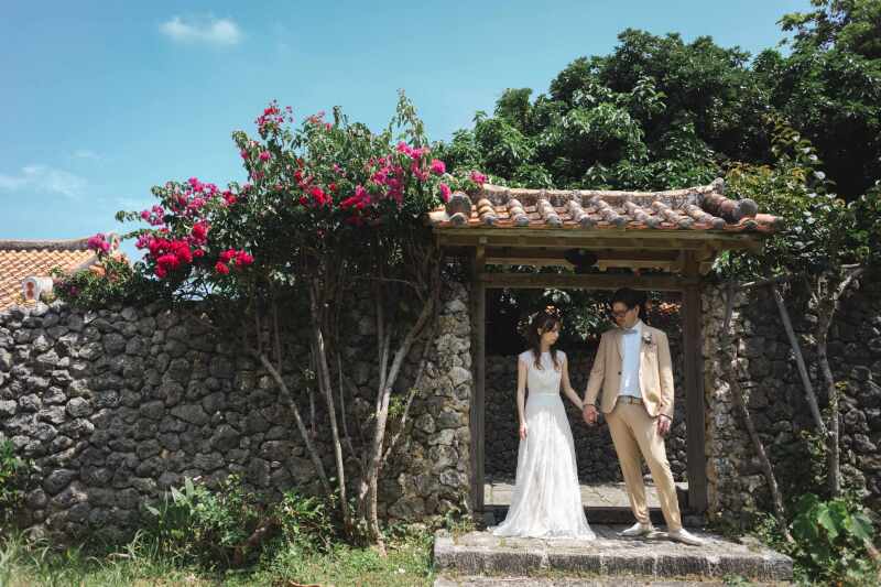 ブーゲンビリアと一緒に