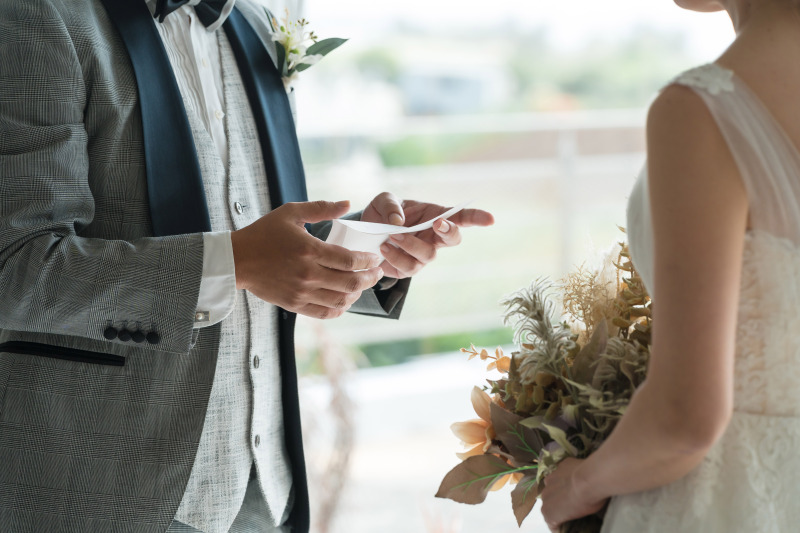 誓いの言葉(お互いに手紙朗読)