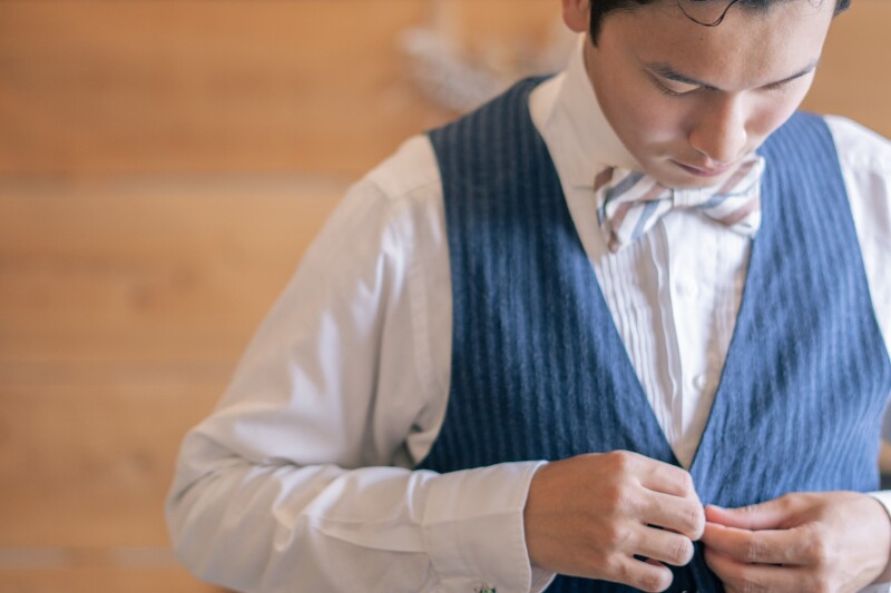 撮影の始めはお支度シーンから！