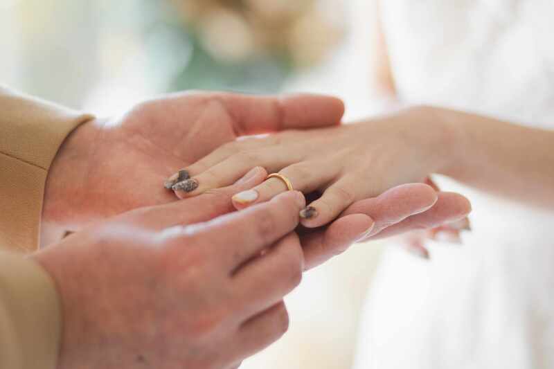 指輪交換のシーン