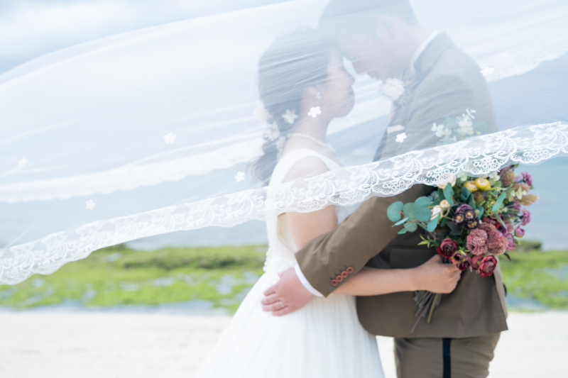 ロングベールとは違った雰囲気に♪