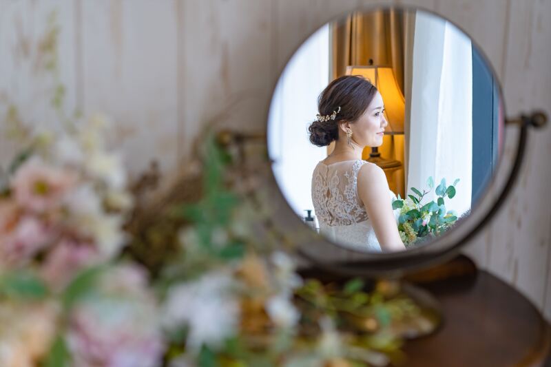 鏡に映る新婦様