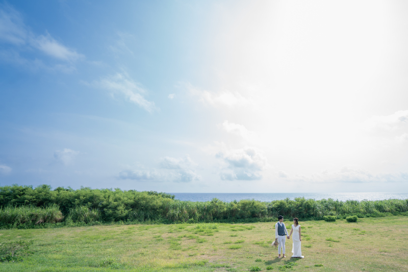 大自然のスケールとともに。飾らない普段のおふたりが表現できるよう、距離感も大事にしています!