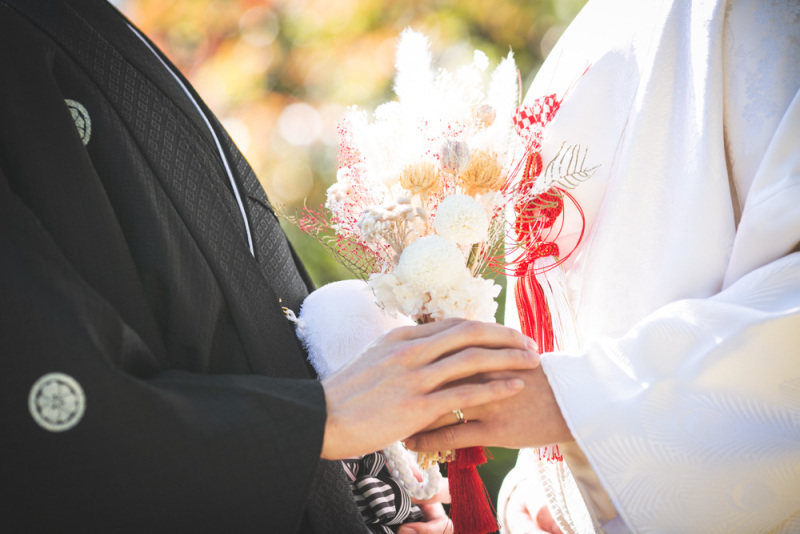 お持ち込みの和ブーケで