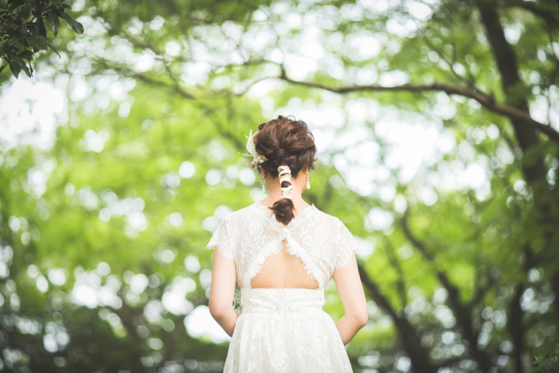 持ち込みドレスとこだわりヘアスタイル