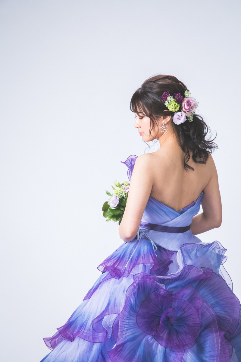 髪飾りのお花もご持参のものを