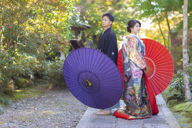 寒色系の色打掛がお似合いです。