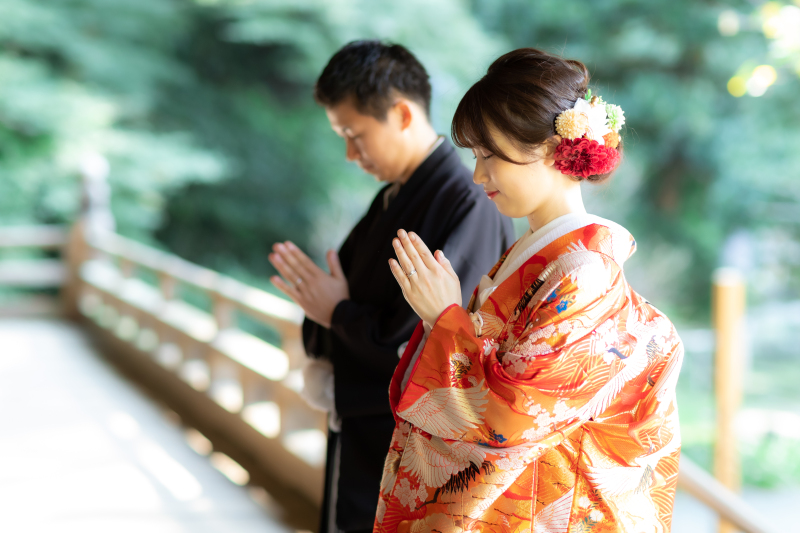 晴れ姿でのお参り。