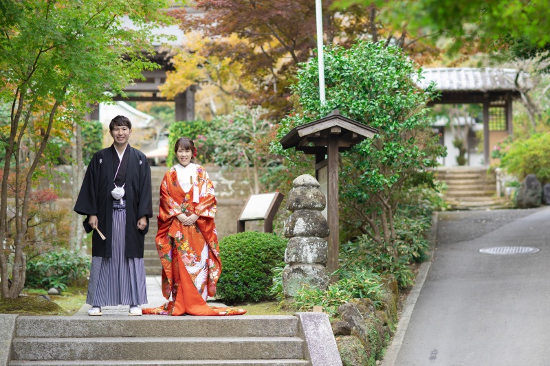 紅葉が色づき始めた海蔵寺にて。