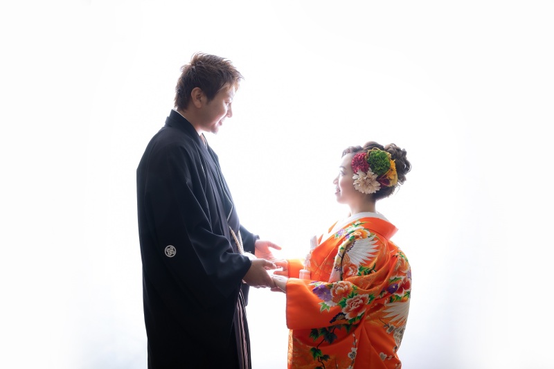 色打掛はスタジオにてご撮影しました。