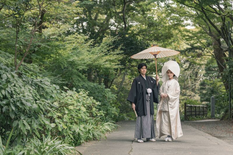 綿帽子をつけての撮影