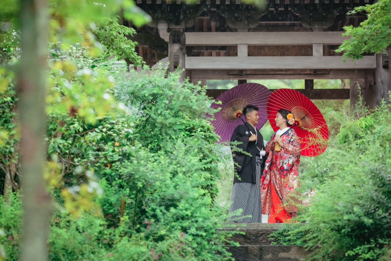 花のお寺と言われる寺院での撮影