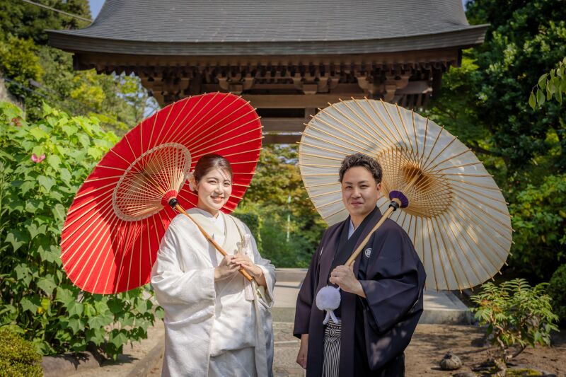 和傘を取り入れての撮影