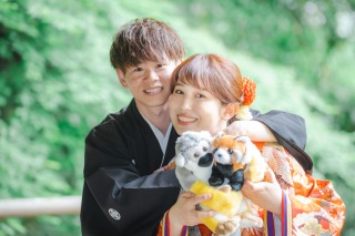 新緑の季節の撮影（和装１着）