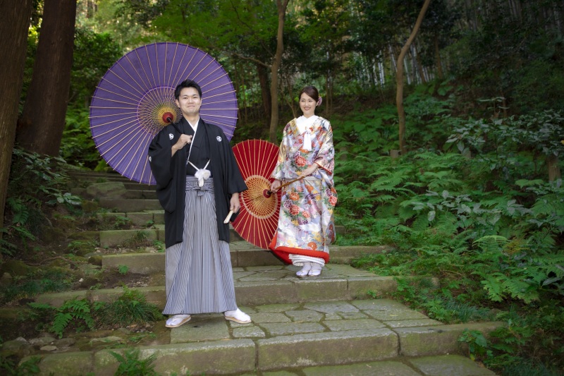 風情ある石段にて。