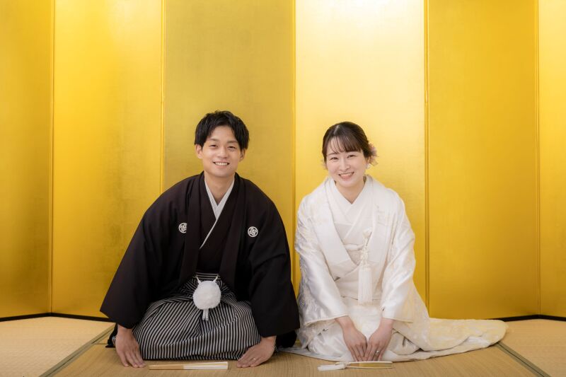 華雅苑定番の金屏風での撮影