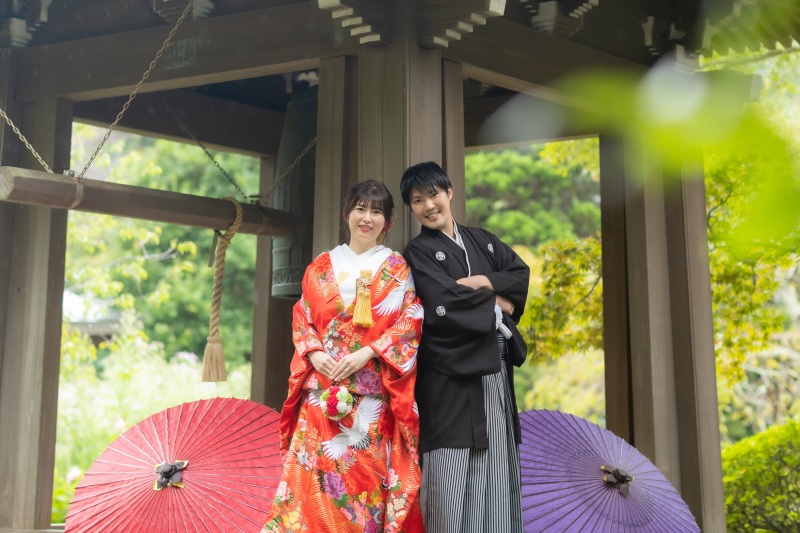 鐘楼でのショットも和装が映えます♪