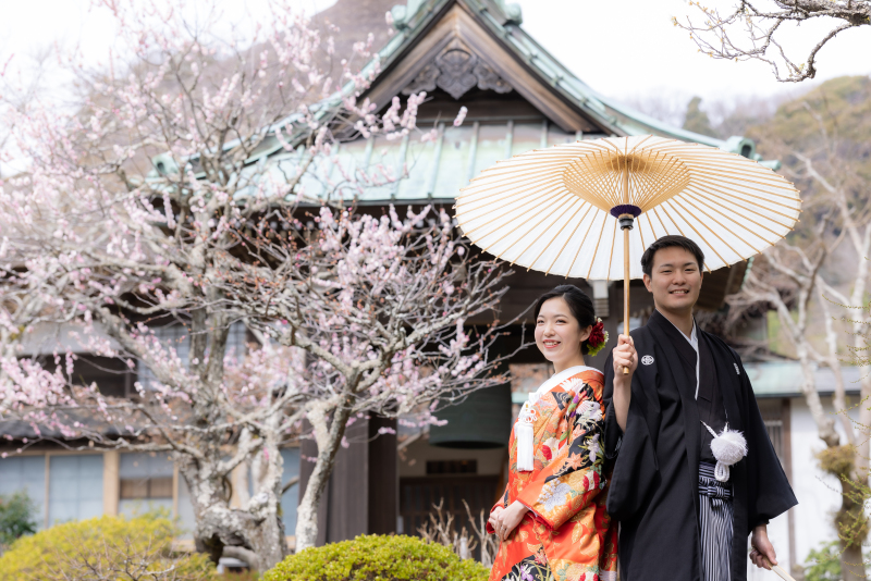 梅の花に祝福されてのご撮影。