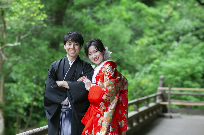 回廊にて、夏らしい背景と。