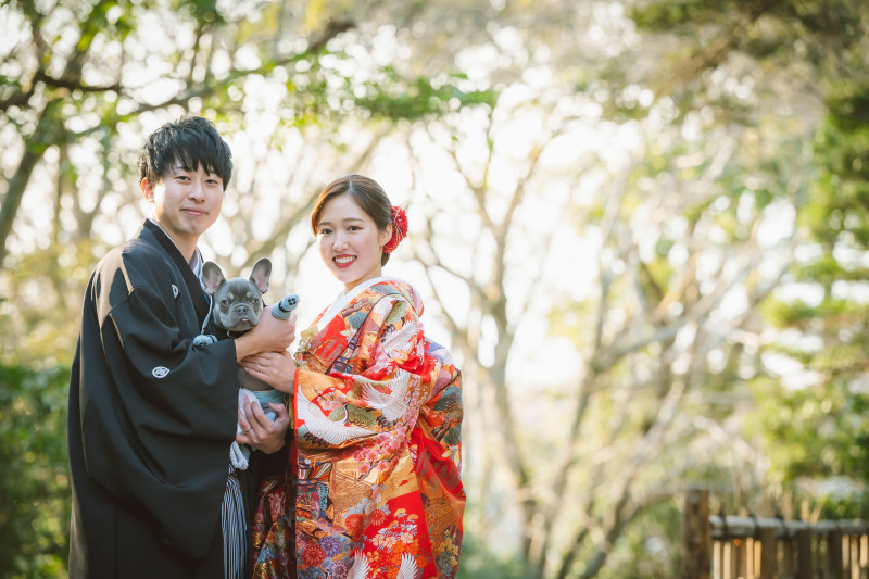 まずは妙本寺で家族写真を♡