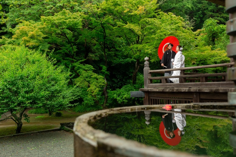 妙本寺での定番構図“水鏡”もバッチリ!