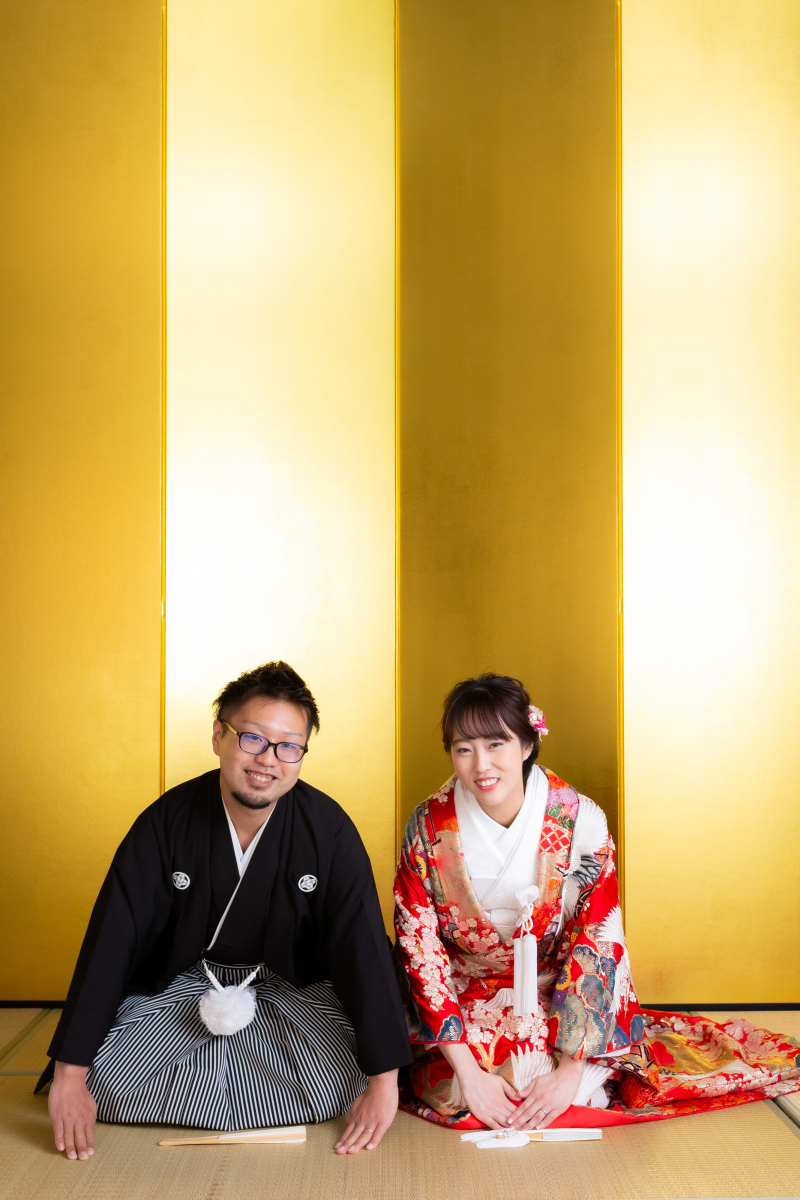 華雅苑定番の金屏風での撮影