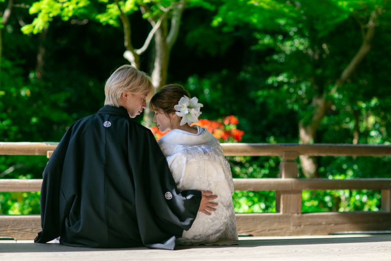 回廊にて日向ぼっこシーン。