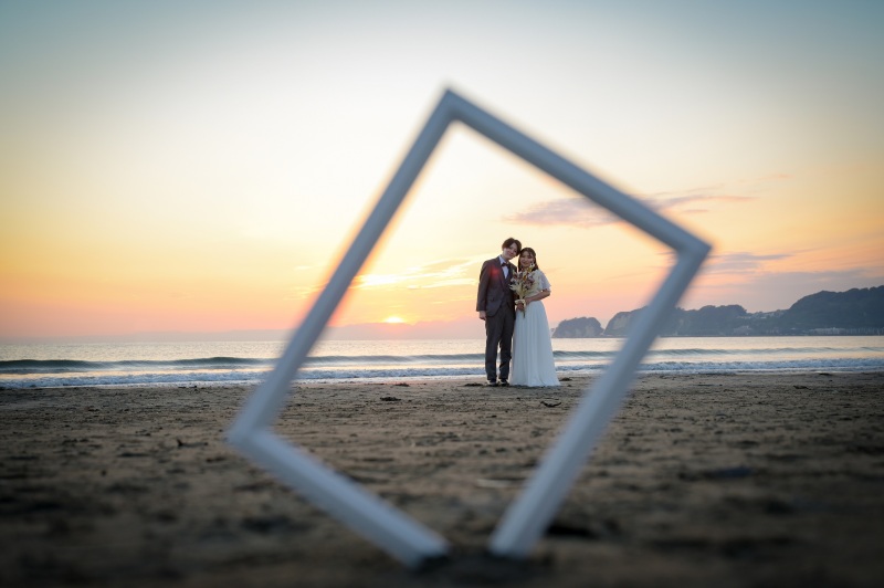 白い額縁を使った“絵になるショット"を。