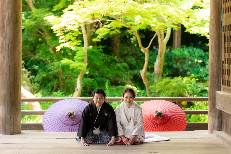 結婚報告のご挨拶ショット。