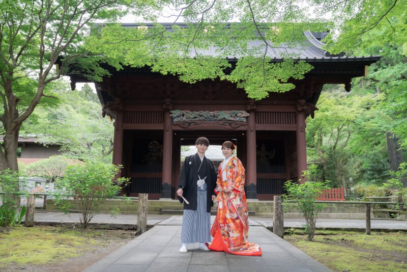 新緑が綺麗な妙本寺での撮影