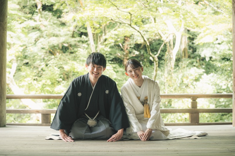 回廊での正座ショット♪