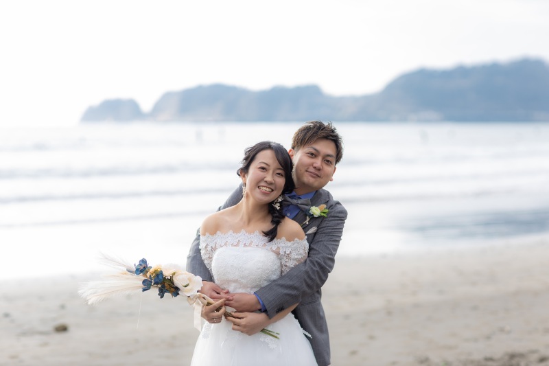 お色直し後は海岸へ。