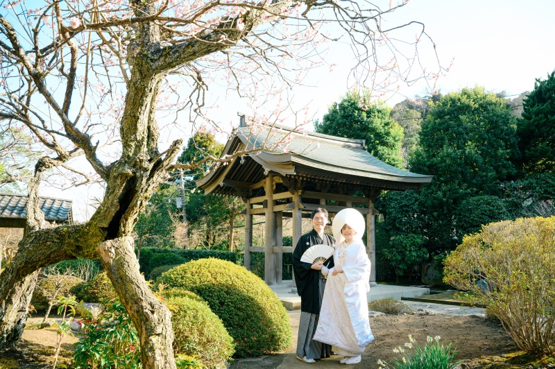 《 白無垢＋洋髪綿帽子 》